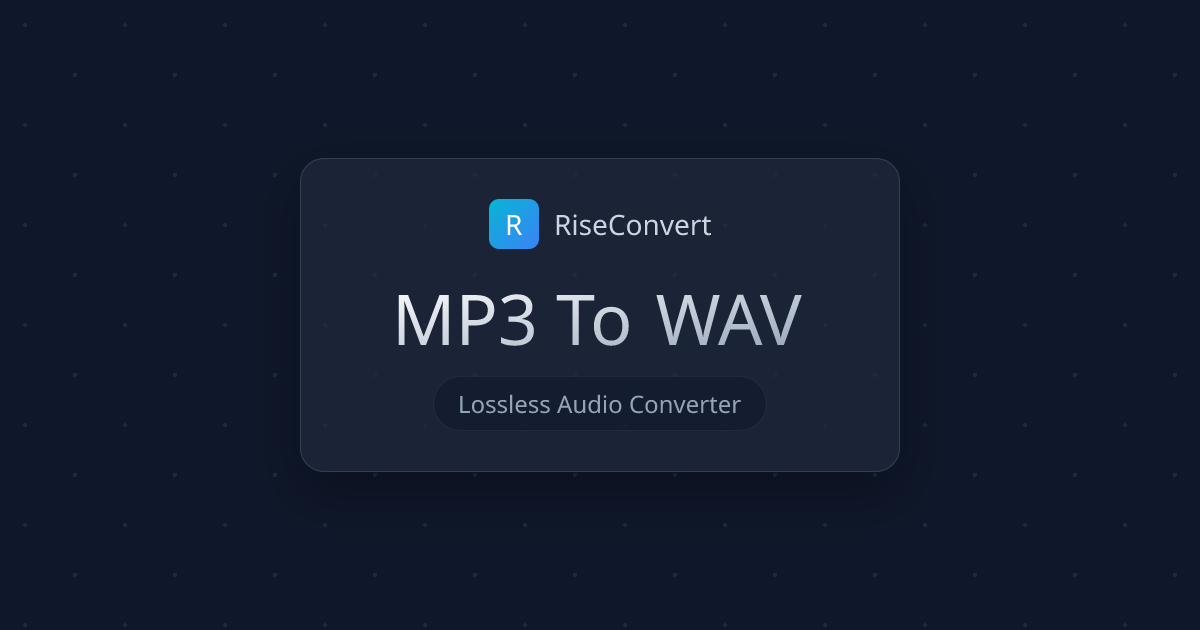 MP3 to WAV Converter | Uncompressed Audio Online | RiseConvert ...