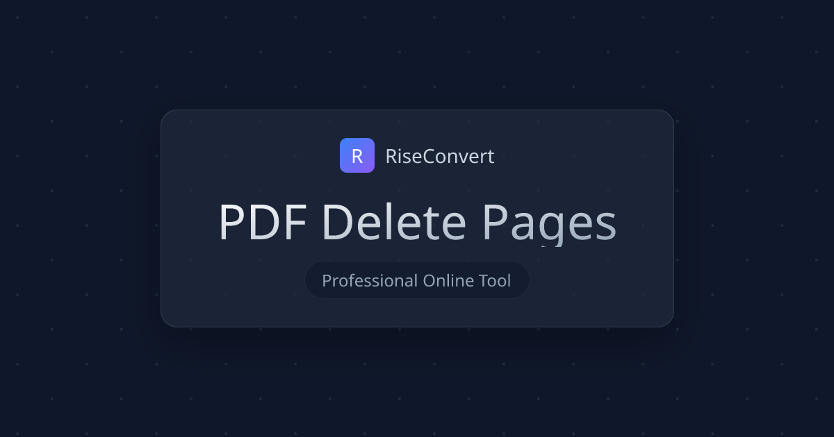 Delete PDF Pages Online - Remove Pages from PDF Free | RiseConvert